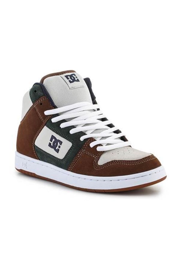 DC Shoes - Buty do chodzenia męskie DC Manteca 4 Hi. Zapięcie: sznurówki. Kolor: biały, brązowy, wielokolorowy. Materiał: skóra, materiał. Szerokość cholewki: normalna. Sport: turystyka piesza