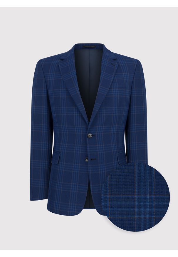 Pako Lorente - PAKO LORENTE – Granatowa marynarka casualowa w kratę. Okazja: na co dzień. Kolor: niebieski. Styl: casual