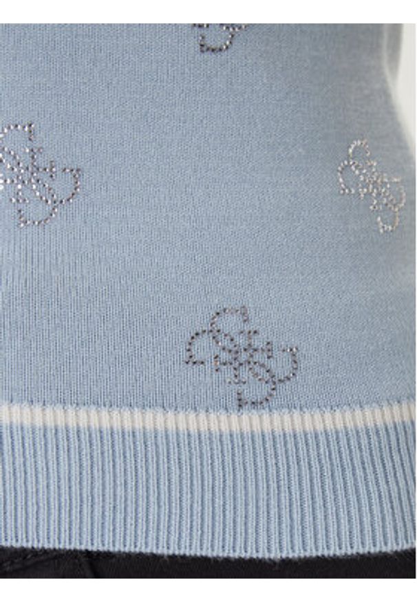 Guess Sweter W6GR17 Z0604 Błękitny Regular Fit. Kolor: niebieski. Materiał: wiskoza