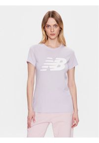 New Balance T-Shirt Classic Flying Nb Graphic WT03816 Fioletowy Athletic Fit. Kolor: fioletowy. Materiał: syntetyk, bawełna