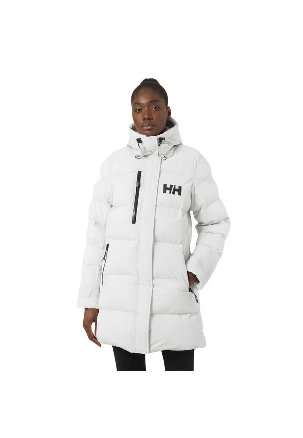 Parka damska Helly Hansen adore puffy. Kolor: biały. Sezon: zima. Sport: turystyka piesza