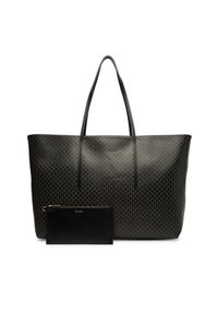 Calvin Klein Torebka Emblem Aop Large Tote W/ Pouch LV04F3364G Czarny. Kolor: czarny. Materiał: skórzane #1