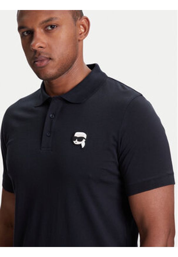 Karl Lagerfeld - KARL LAGERFELD Polo 745710 553224 Granatowy Regular Fit. Typ kołnierza: polo. Kolor: niebieski. Materiał: bawełna