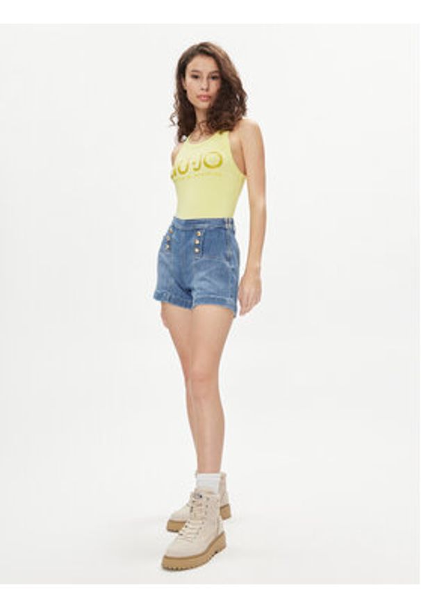 Liu Jo Top MA4327 J4695 Żółty Slim Fit. Kolor: żółty. Materiał: wiskoza