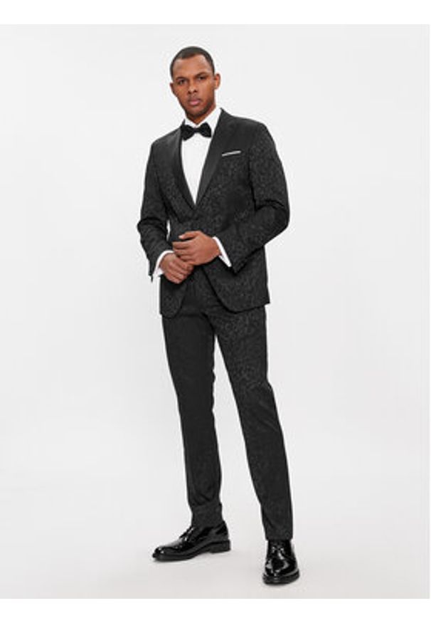 JOOP! Spodnie garniturowe 17 JT-17Bask 30040434 Czarny Slim Fit. Kolor: czarny. Materiał: syntetyk