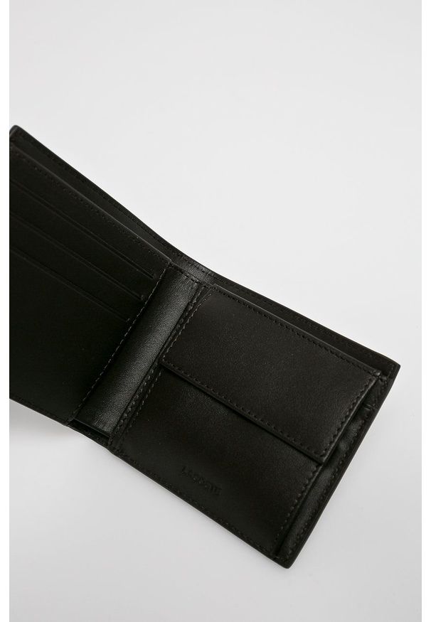 Lacoste - Portfel skórzany. Kolor: brązowy. Materiał: skóra