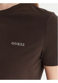 Guess T-Shirt V6RI07 J1314 Brązowy Regular Fit. Kolor: brązowy. Materiał: bawełna #5