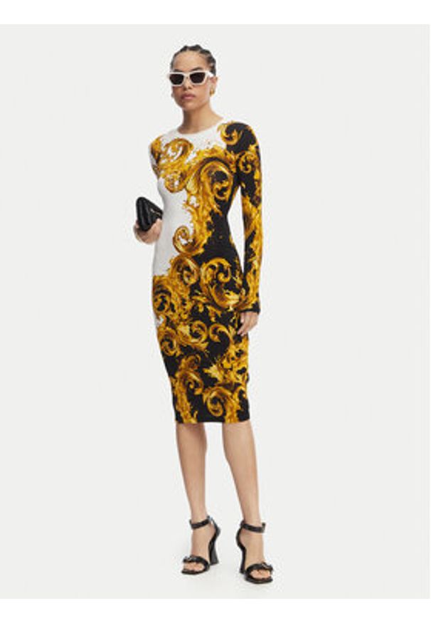 Versace Jeans Sukienka codzienna 80HAO9P0 JS547 Czarny Slim Fit. Okazja: na co dzień. Kolor: czarny. Materiał: wiskoza. Typ sukienki: proste. Styl: casual