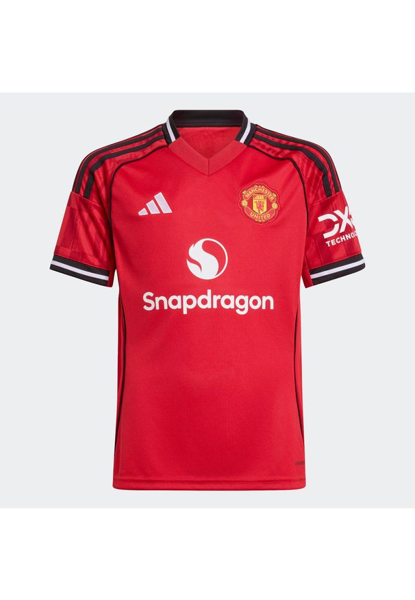 Adidas - Koszulka piłkarska dla dzieci ADIDAS Manchester United 25/26 domowa. Wzór: aplikacja. Sport: piłka nożna