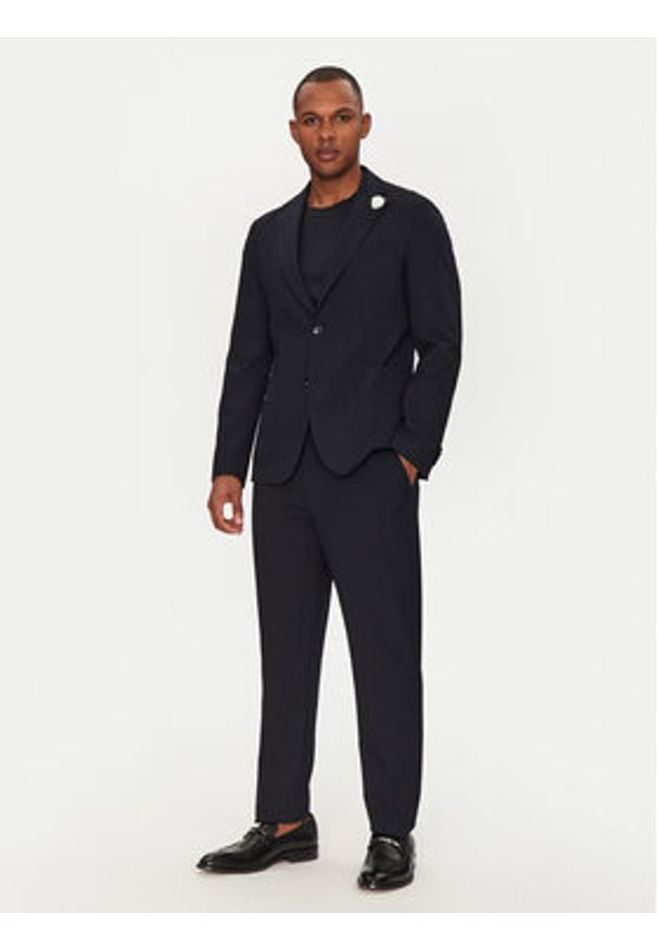 BOSS Spodnie materiałowe C-Perin 50540791 Granatowy Tapered Fit. Kolor: niebieski. Materiał: syntetyk