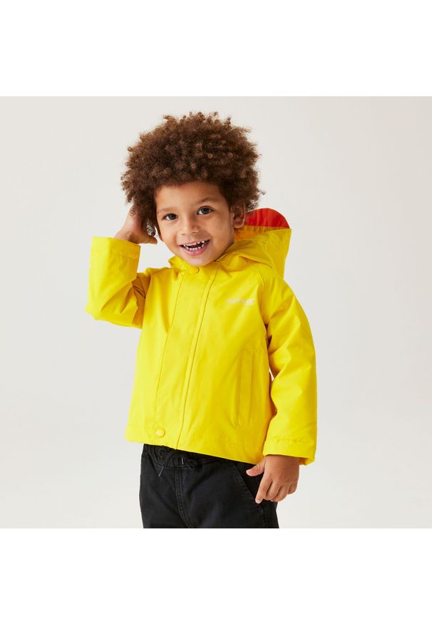 Dino Regatta dziecięca turystyczna kurtka zimowa przeciwdeszczowa. Kolor: żółty. Materiał: poliester. Sezon: zima