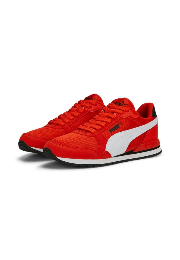 Buty Sportowe Dziecięce Puma St Runner V3 Mesh Jr. Zapięcie: sznurówki. Kolor: czerwony, wielokolorowy. Materiał: mesh, syntetyk, materiał. Szerokość cholewki: normalna. Sport: turystyka piesza