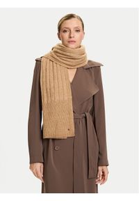 TOMMY HILFIGER - Tommy Hilfiger Szalik Flag Fluffy AW0AW17787 Beżowy. Kolor: beżowy. Materiał: poliester, materiał