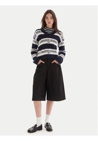 Tommy Jeans Sweter DW0DW21682 Granatowy Regular Fit. Kolor: niebieski. Materiał: bawełna