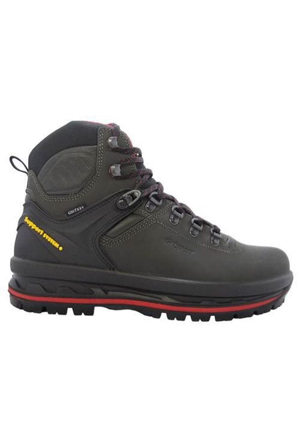 Buty trekkingowe męskie Grisport Grigio Dakar Trekking 2. Wysokość cholewki: za kostkę. Zapięcie: sznurówki. Kolor: czarny. Materiał: tkanina, skóra. Szerokość cholewki: normalna. Sport: turystyka piesza