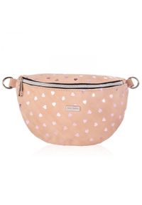 Saszetka skórzana nerka PAOLO PERUZZI Z-15-SR serduszka. Sezon: zima, jesień, wiosna, lato. Materiał: skórzane. Styl: boho, casual. Rodzaj torebki: na ramię #1