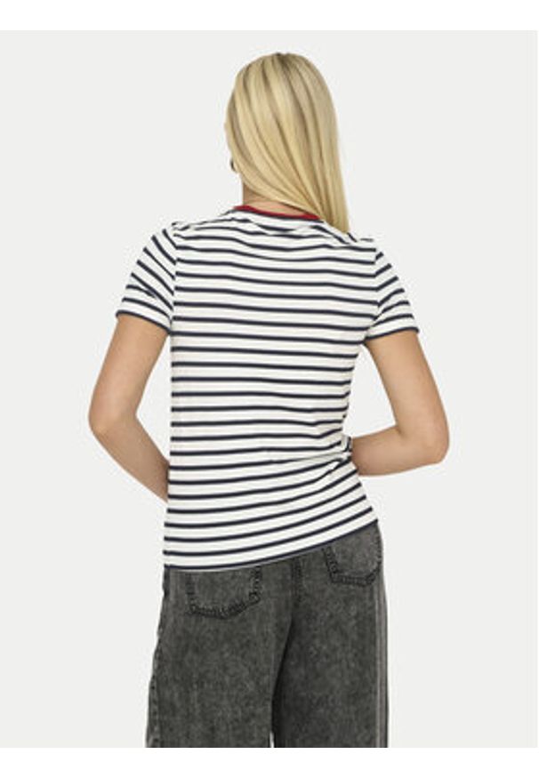 only - ONLY T-Shirt Heart 15318959 Biały Regular Fit. Kolor: biały. Materiał: wiskoza