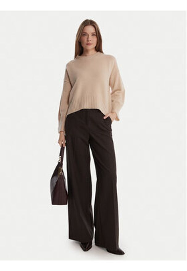 Marella Sweter Amelia 2523366305 Écru Loose Fit. Materiał: wełna