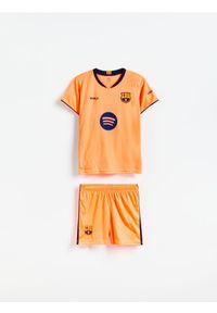 Reserved - Komplet FC Barcelona Yamal - pomarańczowy. Kolor: pomarańczowy. Materiał: dzianina. Wzór: gładki #1
