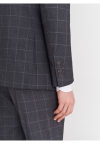Pako Lorente - PAKO LORENTE – Szara dwurzędowa marynarka w kratę. Okazja: na wesele, na ślub cywilny. Kolor: szary. Materiał: wełna. Styl: klasyczny #5