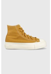 Converse trampki Chuck Taylor All Star Lift HI damskie kolor żółty A04363C. Kolor: żółty. Materiał: guma #1