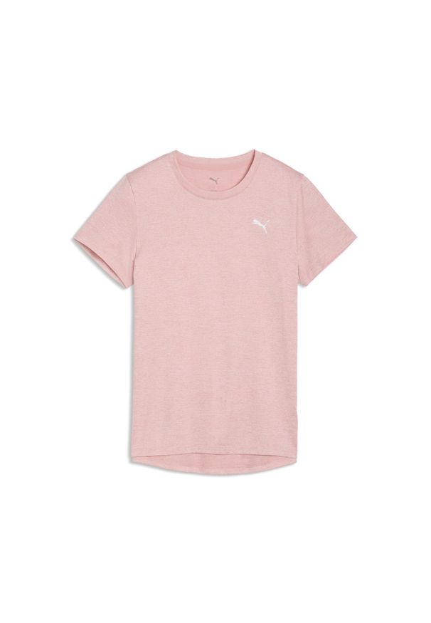 Puma - Damska melanżowa koszulka TAD ESSENTIALS PUMA. Kolor: różowy. Wzór: melanż. Sport: fitness