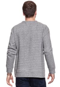 Mustang - MUSTANG BLUZA TAPE SWEATSHIRT MID GREY MELANGE 1006024 4140. Wzór: napisy, melanż #4