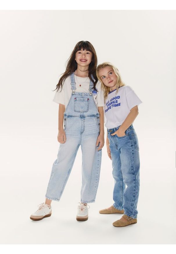 Reserved - Jeansowe ogrodniczki - niebieski. Kolor: niebieski