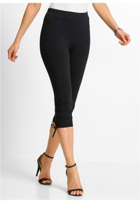 bonprix - Legginsy rybaczki z bawełny organicznej. Kolor: czarny. Materiał: bawełna