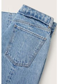 mango - Mango jeansy Amalien damskie high waist. Stan: podwyższony. Kolor: niebieski