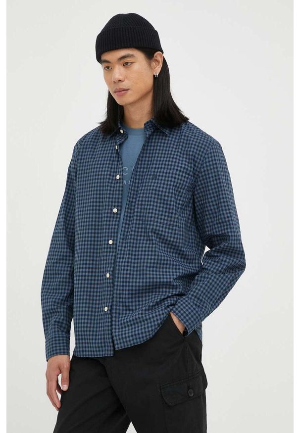 Marc O'Polo koszula bawełniana męska kolor szary regular z kołnierzykiem klasycznym. Typ kołnierza: polo, kołnierzyk klasyczny. Kolor: szary. Materiał: bawełna. Styl: klasyczny