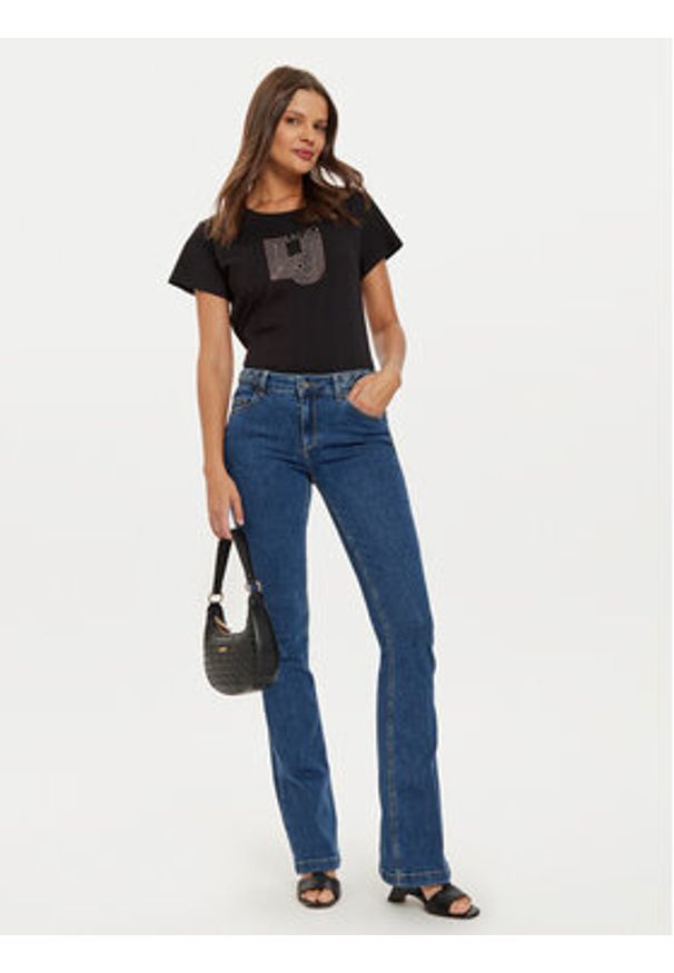Liu Jo T-Shirt TF4209 J6040 Czarny Regular Fit. Kolor: czarny. Materiał: bawełna