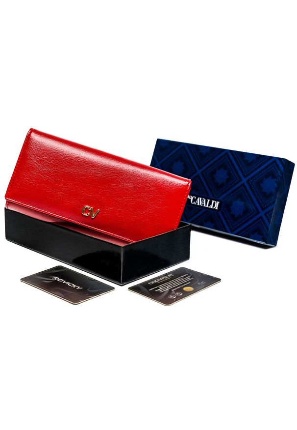 4U CAVALDI - Portfel czerwony 4U Cavaldi [DH] GD24-ML. Kolor: czerwony. Materiał: skóra ekologiczna