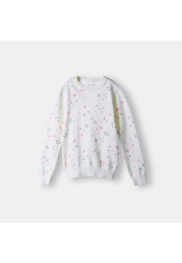 Sinsay - Sweter z drobnym wzorem - Kremowy. Kolor: kremowy