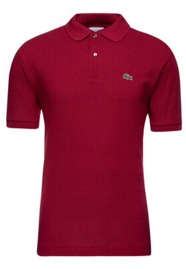 Lacoste Polo L1212 Bordowy Classic Fit. Typ kołnierza: polo. Kolor: czerwony. Materiał: bawełna