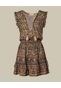 M.A.B.E - Sukienka mini Farrah. Kolor: brązowy. Materiał: bawełna. Wzór: kwiaty. Długość: mini #3