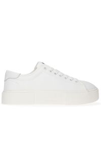 Buty Tommy Jeans Floxing Flatform EN0EN02480-YBL - białe. Zapięcie: sznurówki. Kolor: biały. Materiał: materiał, tkanina, guma. Szerokość cholewki: normalna. Wzór: aplikacja. Obcas: na platformie