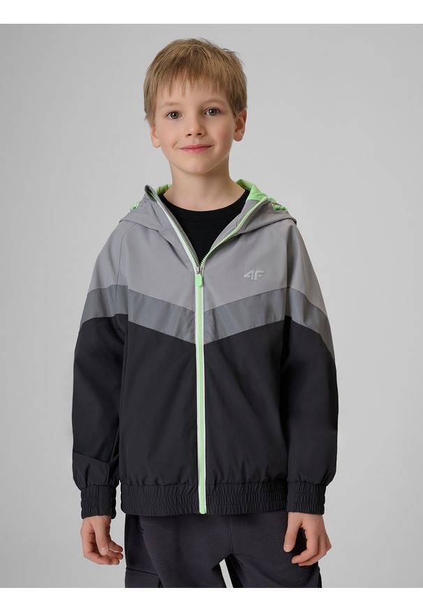 4f - 4F Kurtka przejściowa chłopięca - szara 146 (10-11 lat). Kolor: szary. Materiał: materiał. Sezon: lato