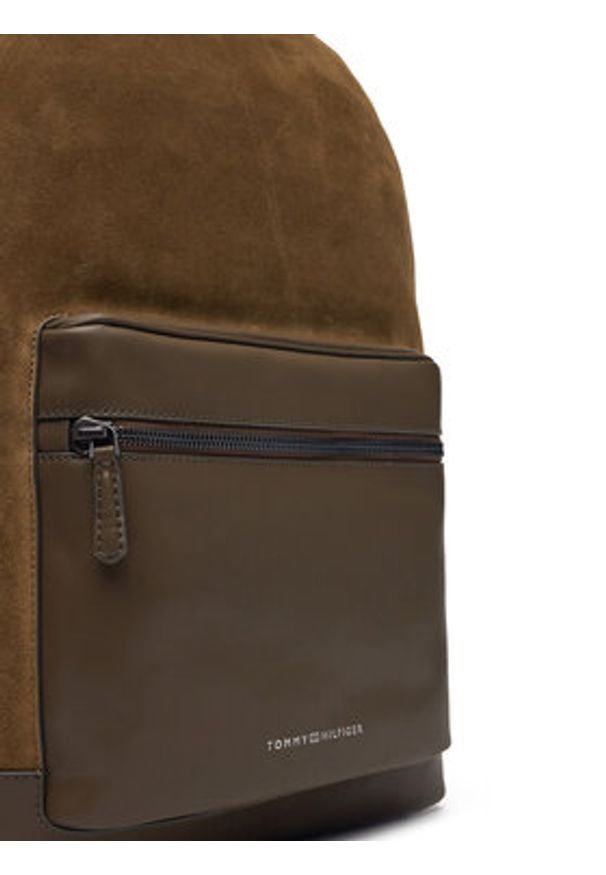 TOMMY HILFIGER - Tommy Hilfiger Plecak Th Casual Suede Backpack AM0AM13229 Zielony. Kolor: zielony. Materiał: skóra, zamsz. Styl: casual