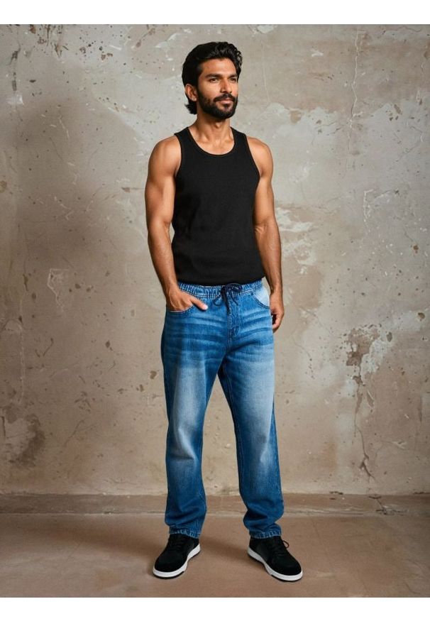 Sinsay - Jeansy loose fit - granatowy. Kolor: niebieski. Materiał: jeans