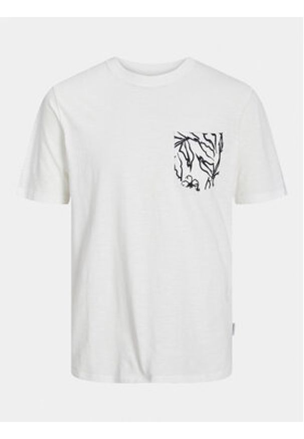 Jack & Jones - Jack&Jones T-Shirt Lafayette 12250435 Biały Standard Fit. Kolor: biały. Materiał: bawełna