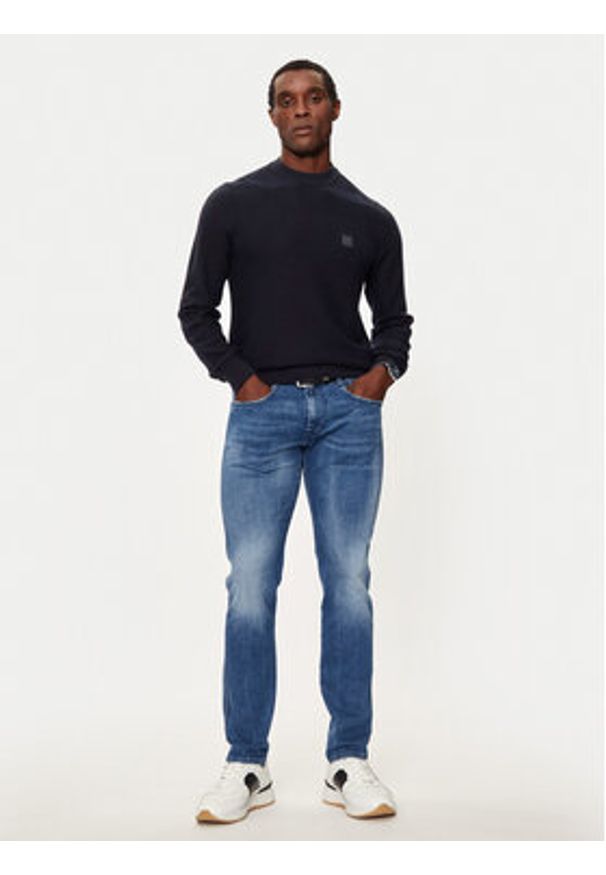 BOSS - Boss Sweter Anion_S 50527584 Granatowy Regular Fit. Kolor: niebieski. Materiał: bawełna