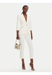 Elisabetta Franchi Marynarka GI-164-52E2-V640 Biały Regular Fit. Kolor: biały. Materiał: syntetyk