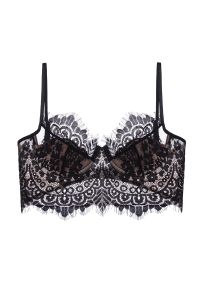 Intica - Biustonosz koronkowy z fiszbinami na co dzień i specjalne okazje Zekija. Kolor: czarny. Materiał: koronka. Rodzaj stanika: biustonosz z fiszbinami. Wzór: koronka #1