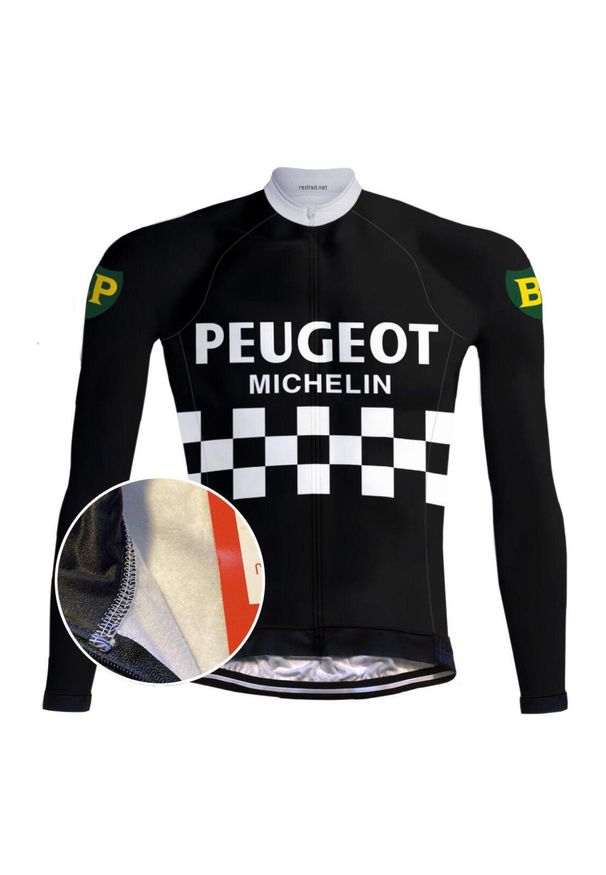 REDTED - Vintage Peugeot (RUECE) - Redted - Black Cycling Jersey. Kolor: wielokolorowy, pomarańczowy, czarny. Materiał: poliester
