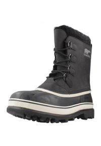 sorel - Buty SOREL CARIBOU Czarny. Kolor: czarny. Materiał: tkanina, skóra. Sezon: zima. Sport: turystyka piesza #1