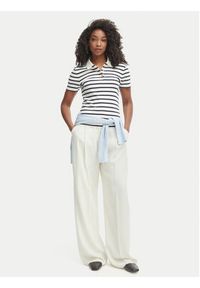 TOMMY HILFIGER - Tommy Hilfiger Polo WW0WW49252 Biały Slim Fit. Typ kołnierza: polo. Kolor: biały. Materiał: bawełna #4