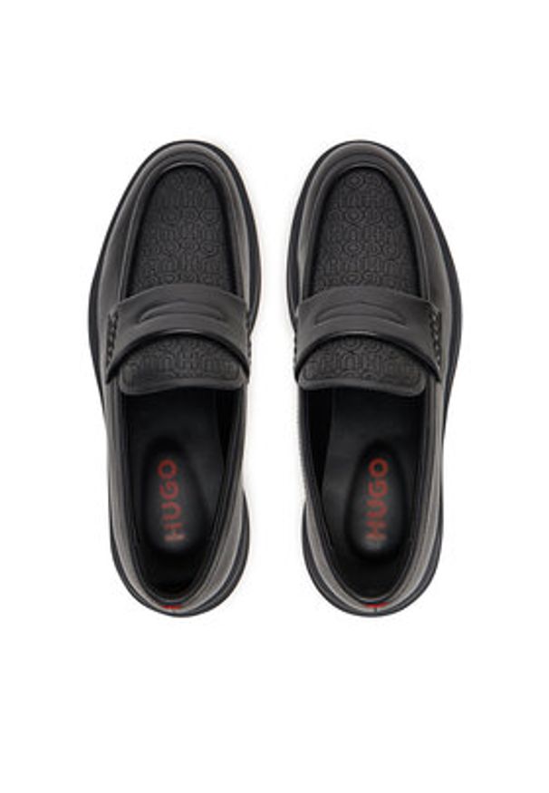 Hugo - HUGO Loafersy Lenner 50548486 Czarny. Kolor: czarny. Materiał: skóra