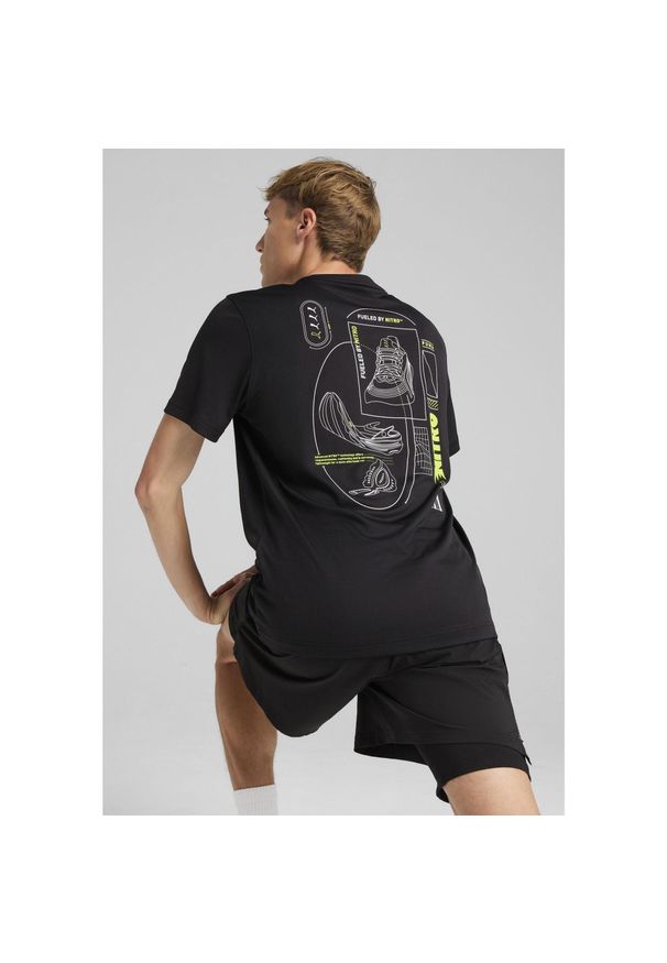 Puma - Męska koszulka do biegania z grafiką NITRO™ PUMA Black. Kolor: czarny