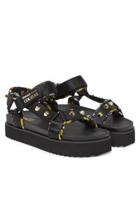 Versace Jeans Couture Sandały 78VA3SM2 Czarny. Kolor: czarny. Materiał: materiał